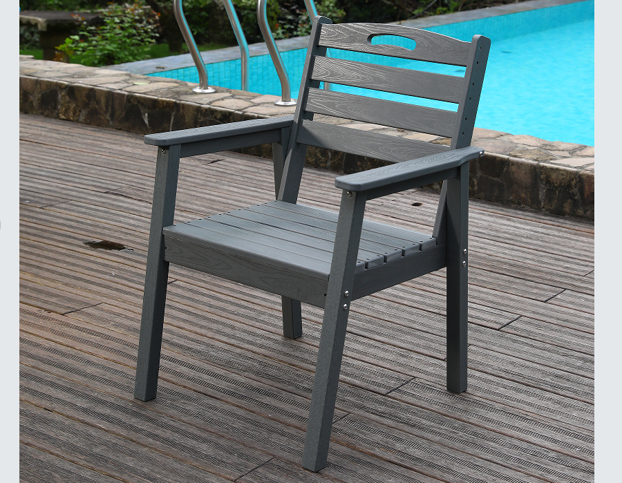 Arduvaz Gri Tekli Çapraz Sırtlı HDPE Yemek Sandalyesi