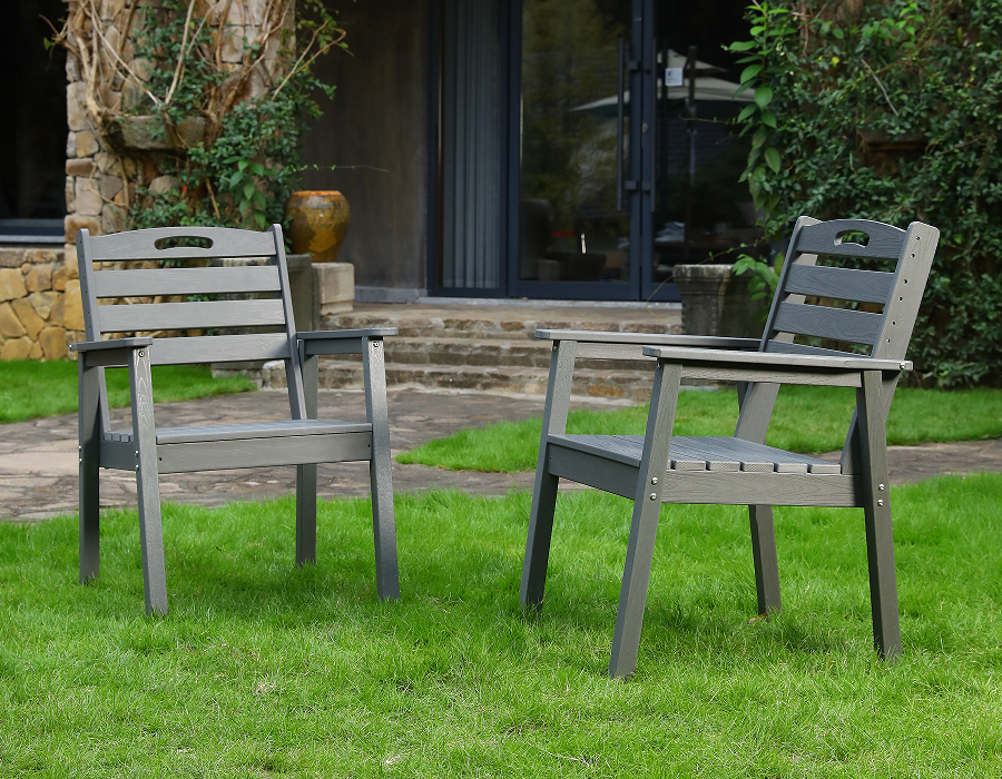 Kömür Grisi 2'li Paket Klasik X-Back HDPE Adirondack Sandalye