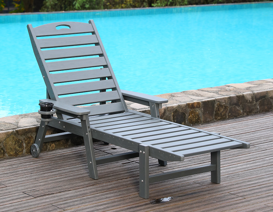 Urban Gri HDPE Tekli Adirondack Şezlong