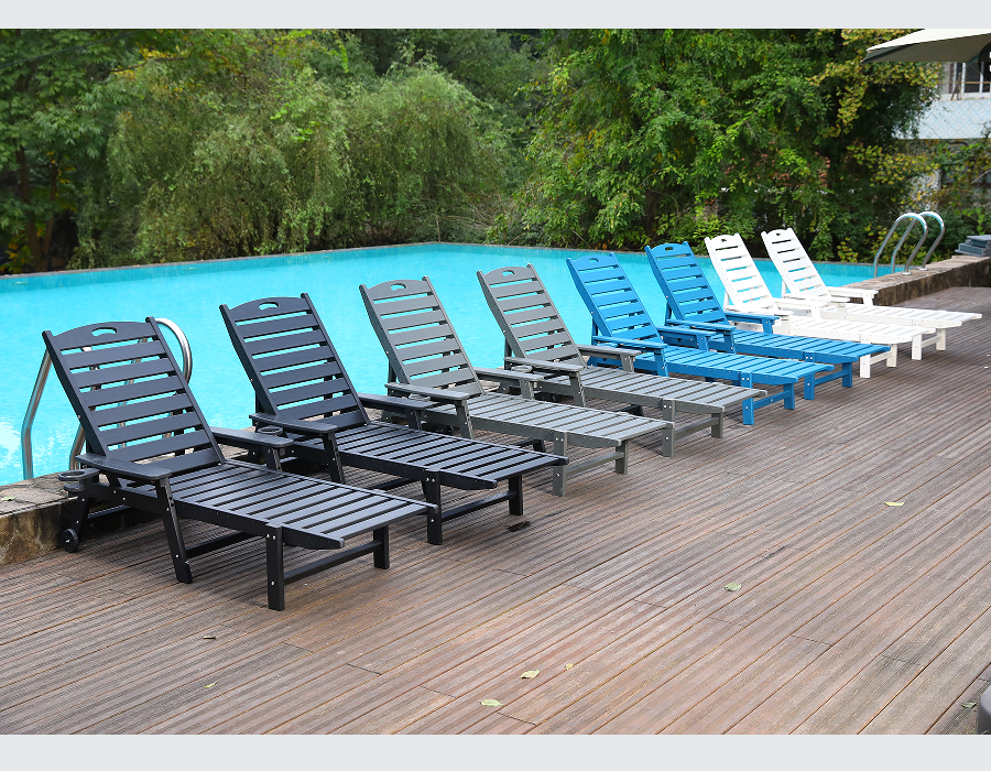 Parlak Beyaz HDPE Solo Adirondack Şezlong