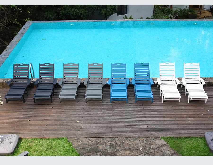 Parlak Beyaz HDPE Solo Adirondack Şezlong