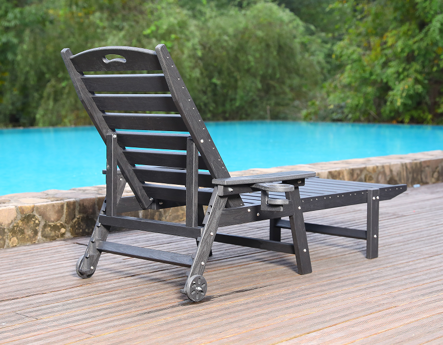 Parlak Beyaz HDPE Solo Adirondack Şezlong