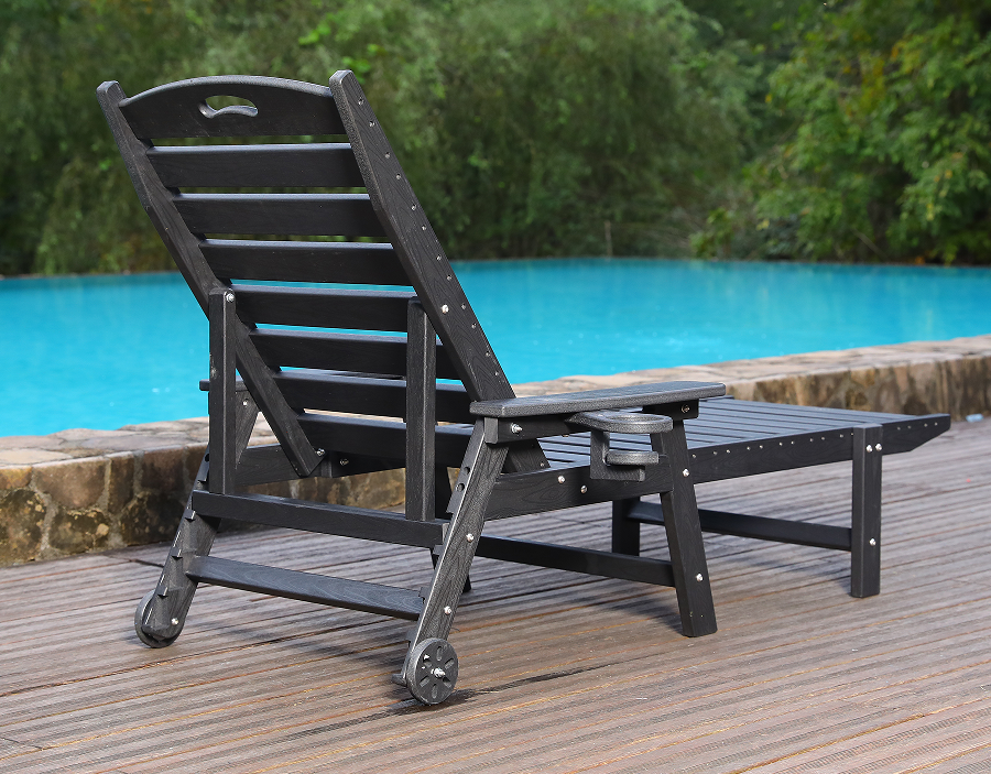 Parlak Beyaz HDPE Solo Adirondack Şezlong