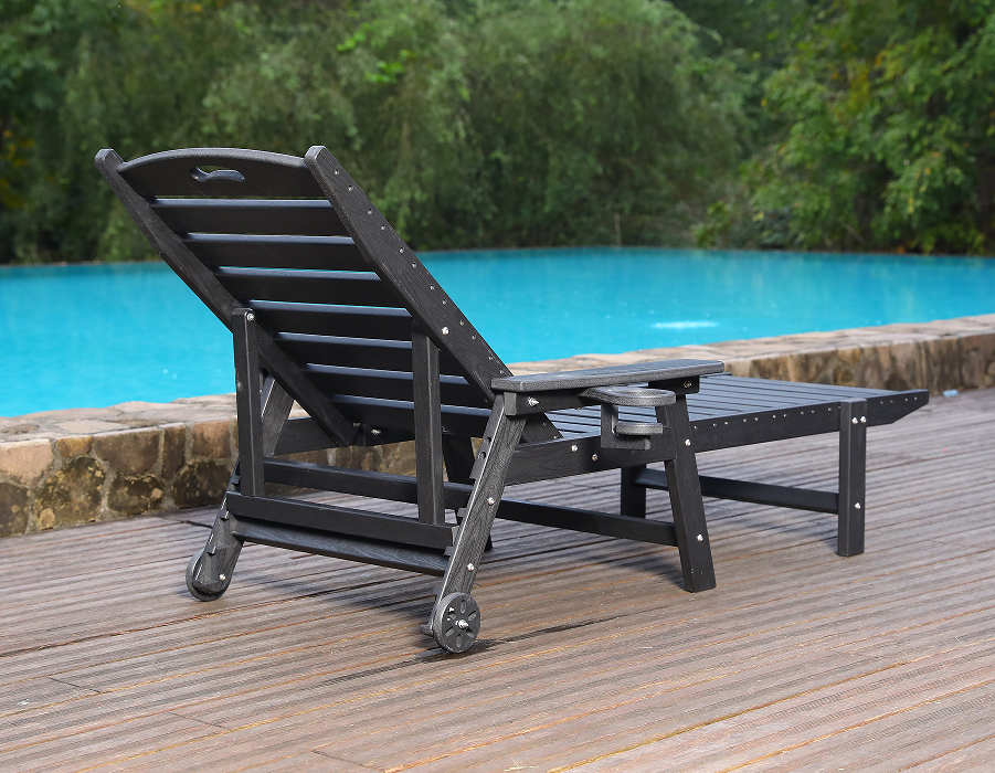 Parlak Beyaz HDPE Solo Adirondack Şezlong