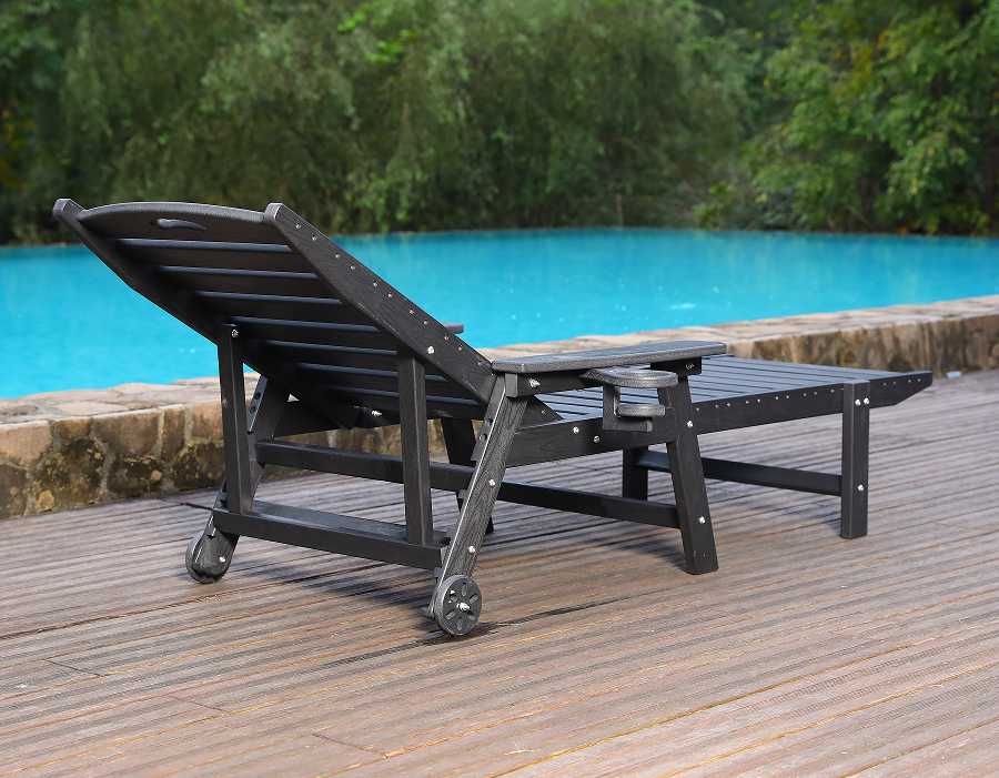 Parlak Beyaz HDPE Solo Adirondack Şezlong