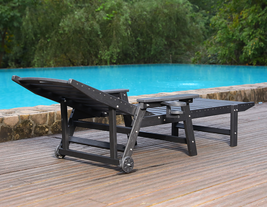 Parlak Beyaz HDPE Solo Adirondack Şezlong