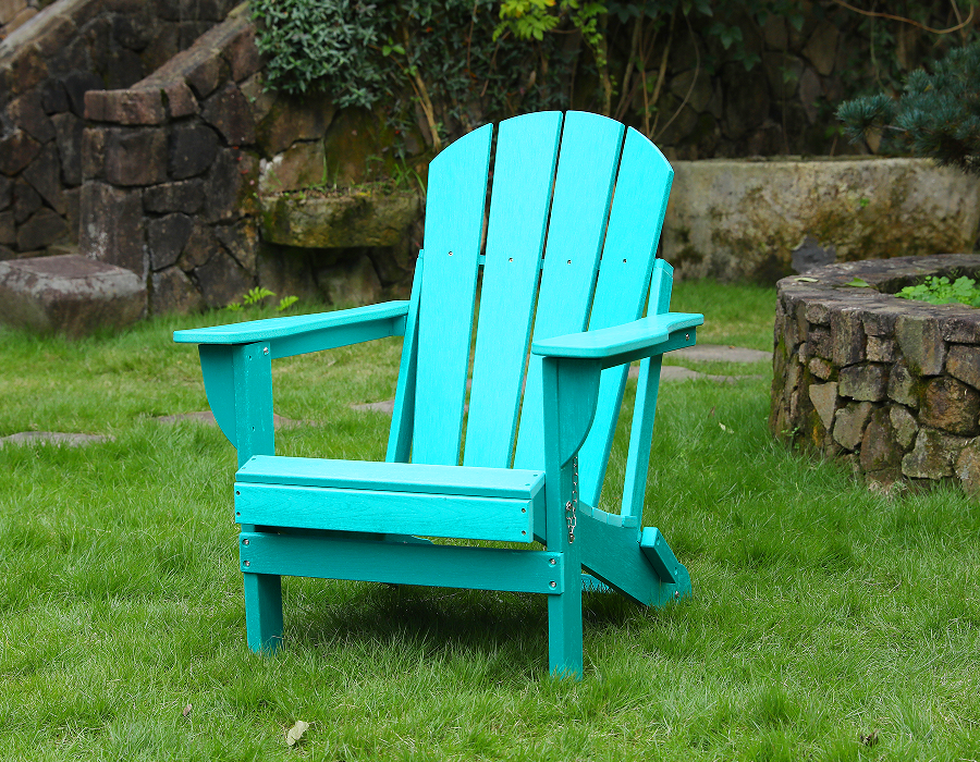 Canlı Turkuaz HDPE Kurbağa Adirondack Sandalye