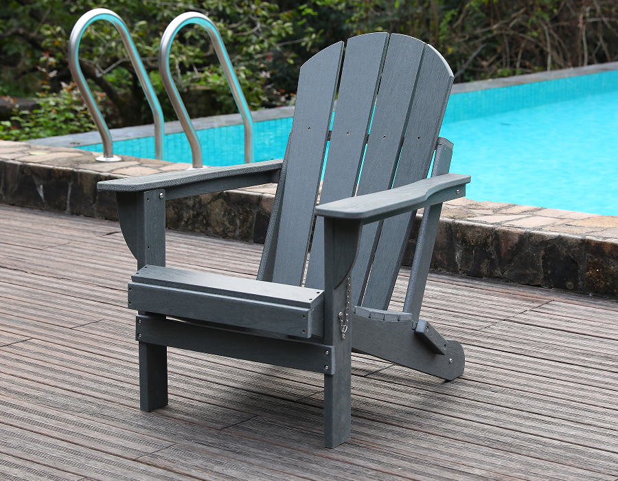 Fırtına Grisi HDPE Adirondack Kurbağa Sandalye - Tüm Hava Koşullarına Uygun