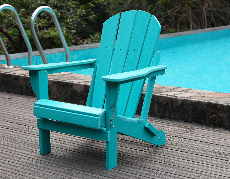 Canlı Turkuaz HDPE Kurbağa Adirondack Sandalye