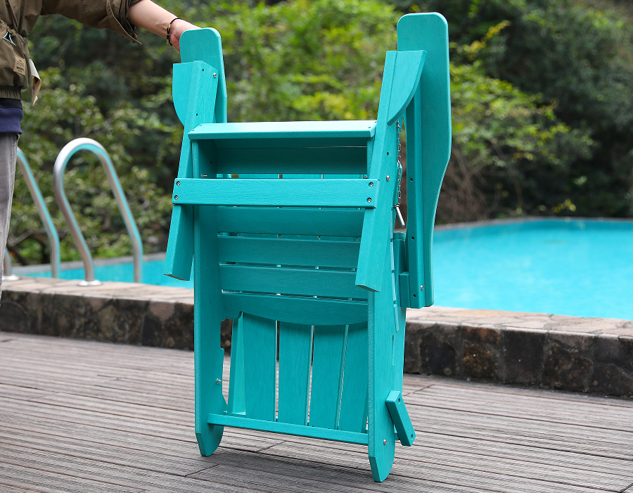 Canlı Turkuaz HDPE Kurbağa Adirondack Sandalye