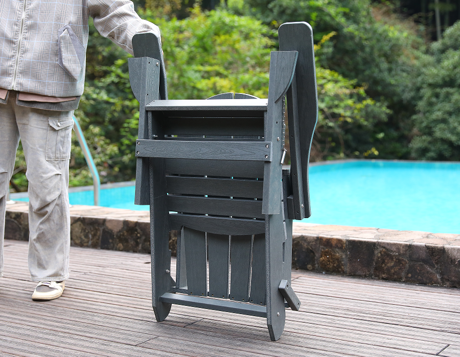 Fırtına Grisi HDPE Adirondack Kurbağa Sandalye - Tüm Hava Koşullarına Uygun